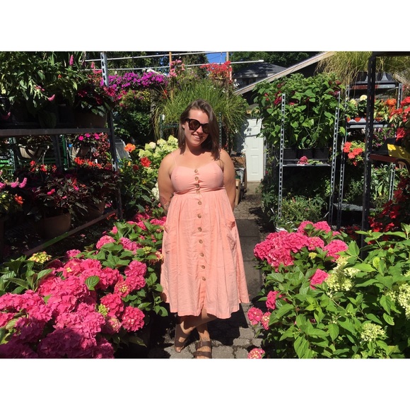 Pale pink/coral summer dress. - Picture 1 of 4